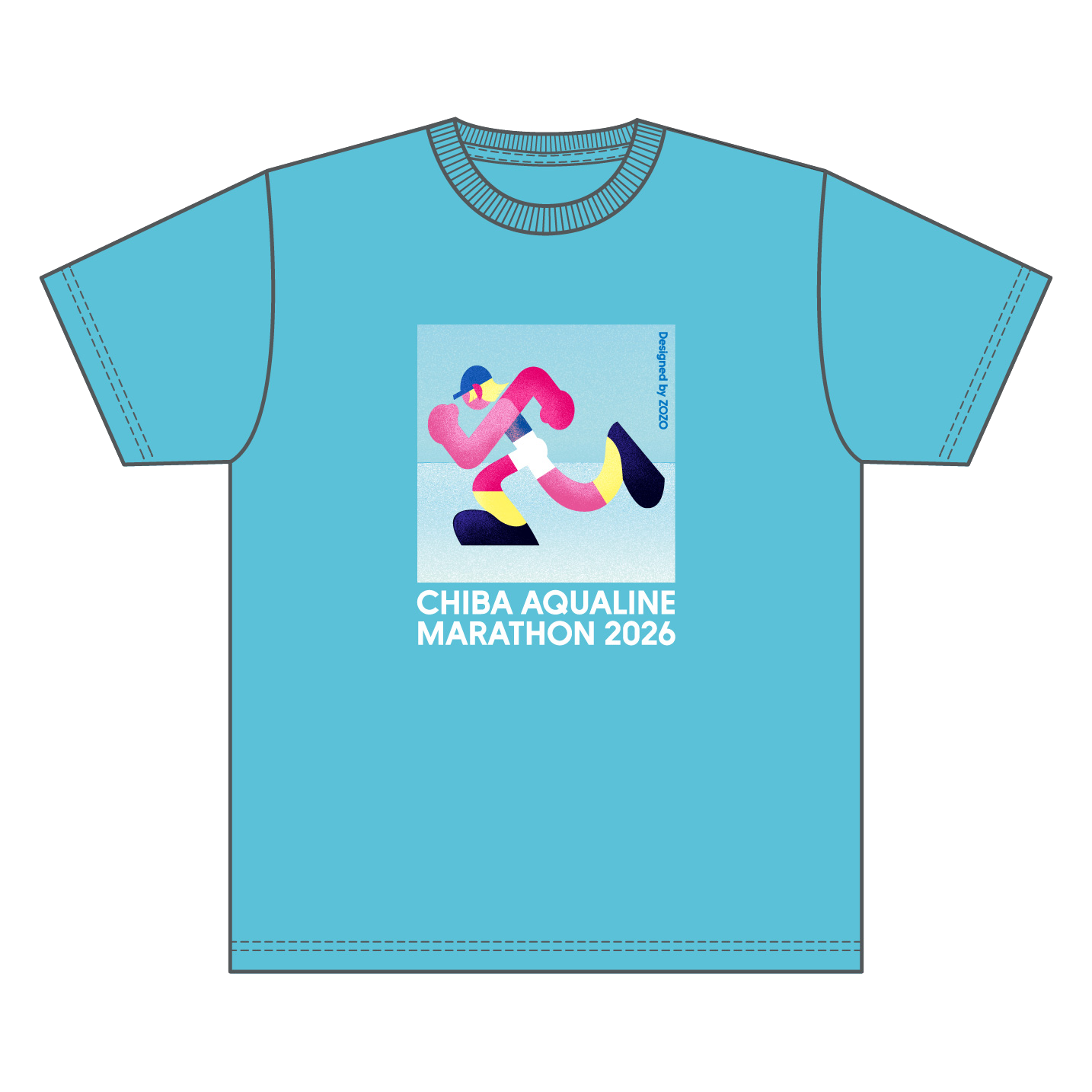 ちばアクアラインマラソン2026 キービジュアルTシャツ アクアブルー